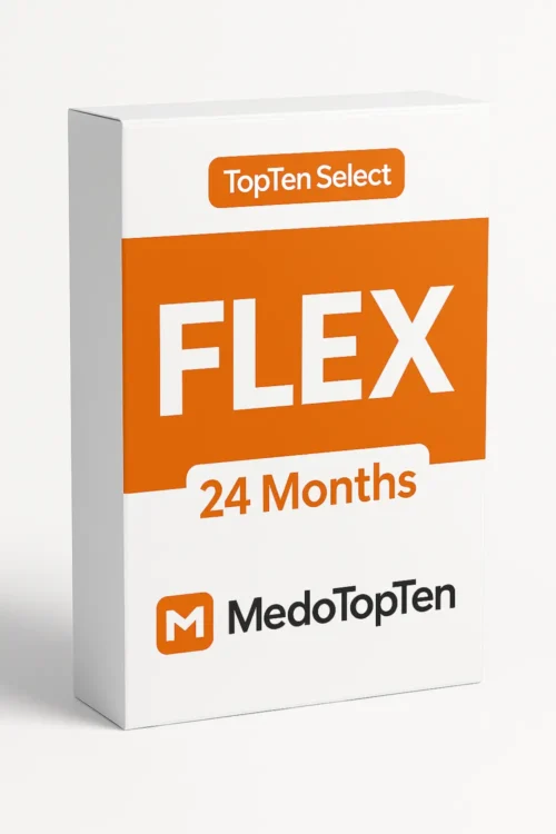 عبوة اشتراك TopTen Select FLEX لمدة 15 شهرًا بجودة عالية وتصميم احترافي من MedoTopTen